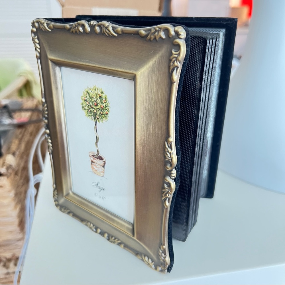 NEW Ornate Gold Picture Frame Album holds 41 photos table top Bridal Baby Travel - Picture 6 of 6